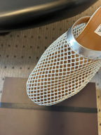 Alaia 25 Fishnet Flat Mules Silver Lampskin 303679