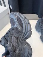 DAD SHOES IN BLACK MESH AND CALFSKIN