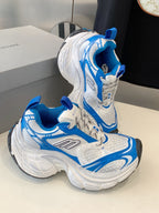 DAD SHOES IN WHITE MIX BLUE MESH AND CALFSKIN
