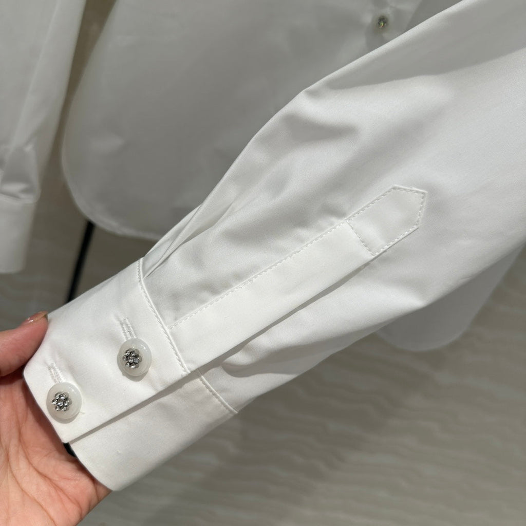 CC Pearl Edge Shirt White Cotton