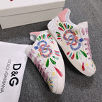 DC Portofino Limited Edition Sneakers Pink Snake Embroidery & Sheepskin 288470