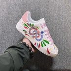 DC Portofino Limited Edition Sneakers Pink Snake Embroidery & Sheepskin 288470