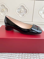 Viv 25 Ballet Flats Black Cowhide Leather Sheepskin 255211