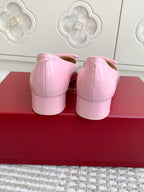 Viv 25 Ballet Flats Pink Cowhide Leather Sheepskin 255208