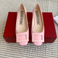 Viv 25 Ballet Flats Pink Cowhide Leather Sheepskin 255208