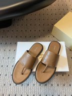 Signum Flat Sandal in Brown Sheepskin 282426