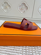 HM Oran Sandal Red Burgundy Sheepskin 291399