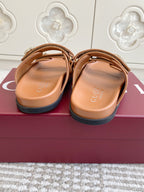 GC sandal with Double G Brown Calfskin 291024
