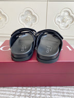 GC sandal with Double G Black Calfskin 291025