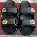 GC sandal with Double G Black Calfskin 291025
