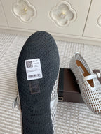 Alaia Women's Ballet Flat Silver Lambskin 291051