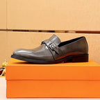 HM Men's Loafer Metallic Gray Patent Leather 637348