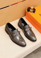 HM Men's Loafer Metallic Gray Patent Leather 637348