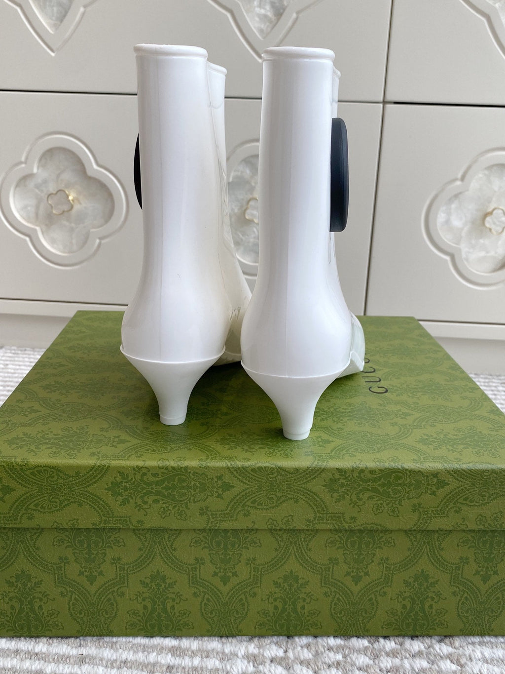 GC Ankle With Interlocking G Boot White Rubber 291026