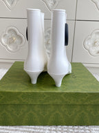 GC Ankle With Interlocking G Boot White Rubber 291026