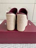 GC 25 Interlocking G Sandal Red Burgundy Cord Cowhide 291033