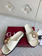 GC Marina Chain Slide Sandal White Cowhide 291038