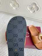 GC Marina Chain Slide Sandal Brown Cowhide 291039