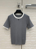 CC Knitted T-Shirt Gray Cotton