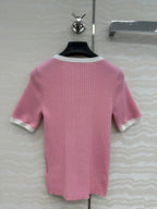 CC Knitted T-Shirt Pink Cotton