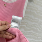 CC Knitted Vest Pink Cotton