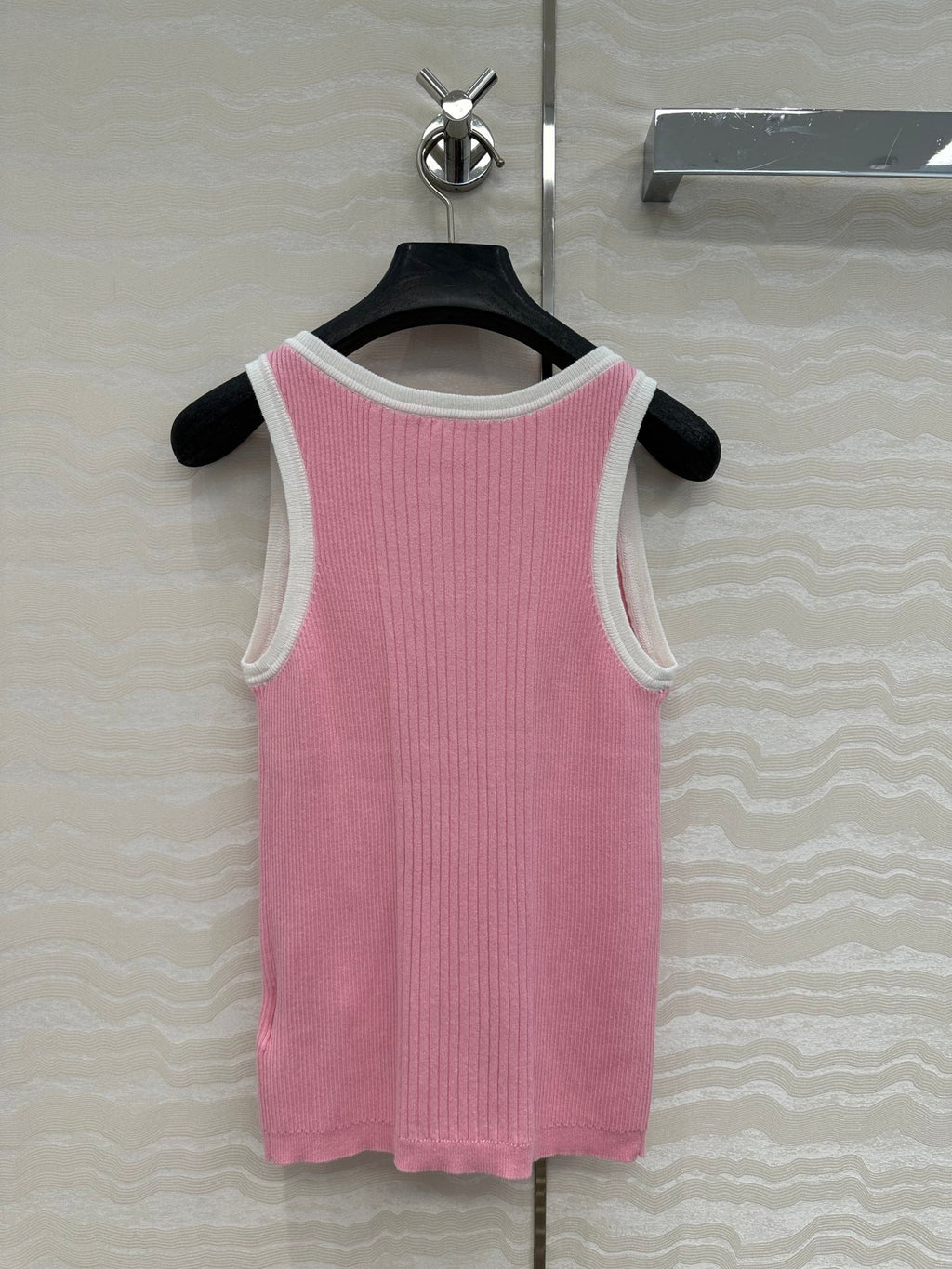 CC Knitted Vest Pink Cotton