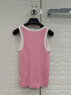 CC Knitted Vest Pink Cotton