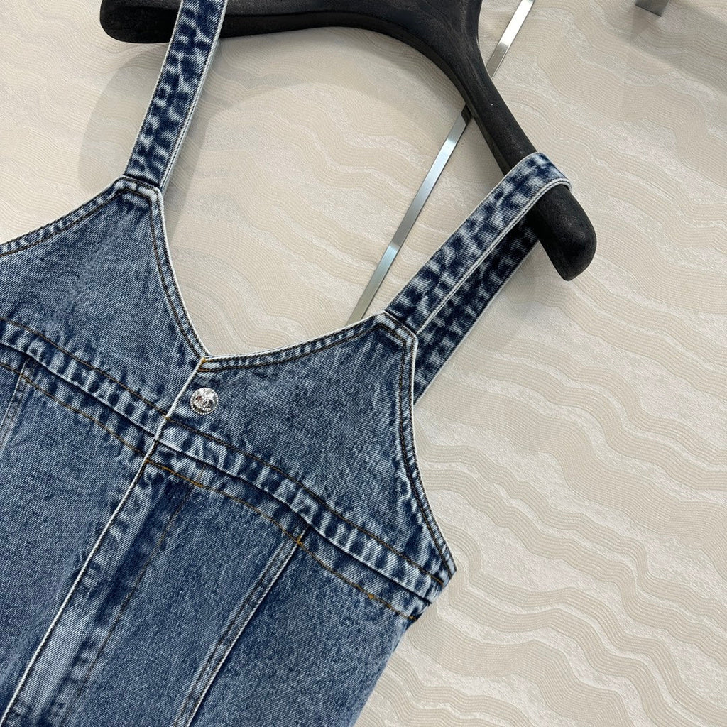 CC Denim Jumpsuit Blue Cotton