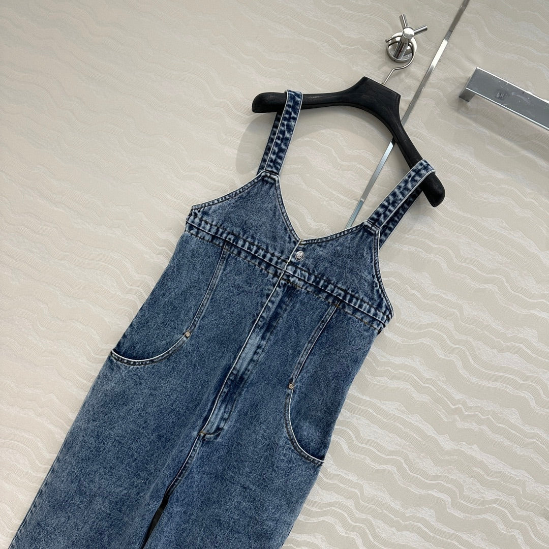 CC Denim Jumpsuit Blue Cotton