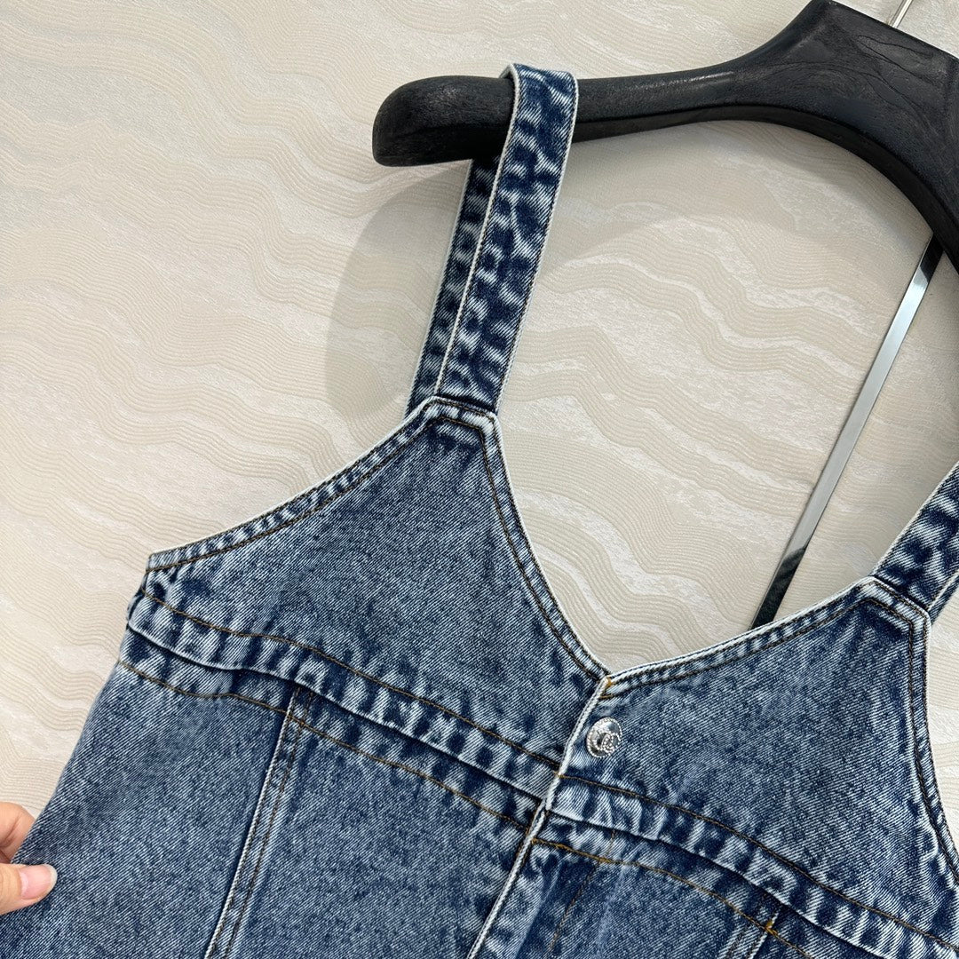 CC Denim Jumpsuit Blue Cotton