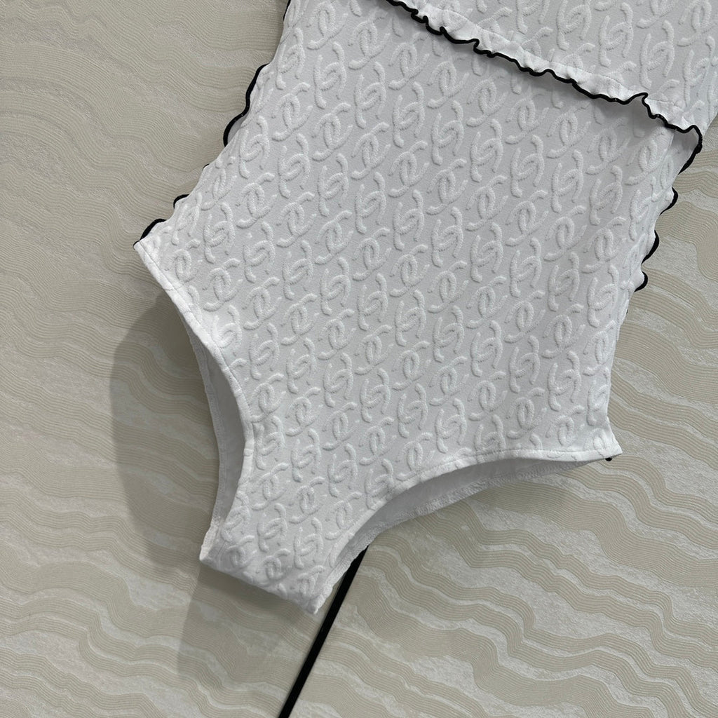 CC One-piece Swimsuit White Polyamide
