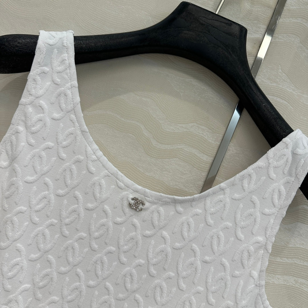CC One-piece Swimsuit White Polyamide