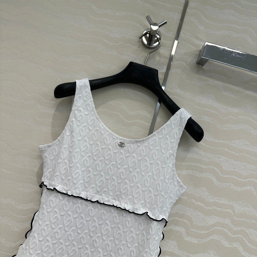 CC One-piece Swimsuit White Polyamide