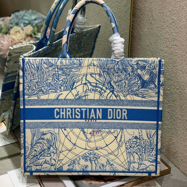 CD Blue Earth Book Tote 42cm Bag Canvas 336591