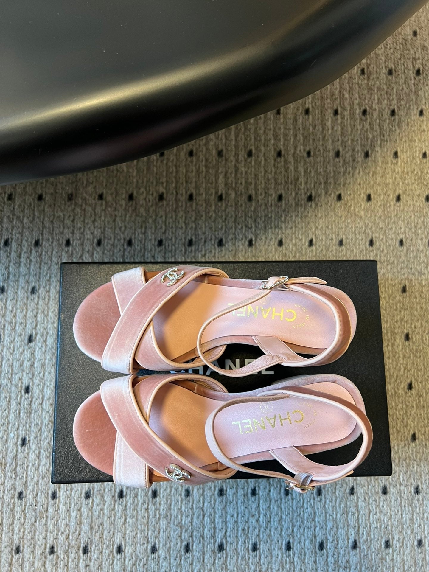 CC 25SS Platform Sandals 5.5cm Pink Lambskin And Velvet 319626