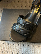 CC 25SS Platform Sandals 5.5cm Black Sheepskin 319628