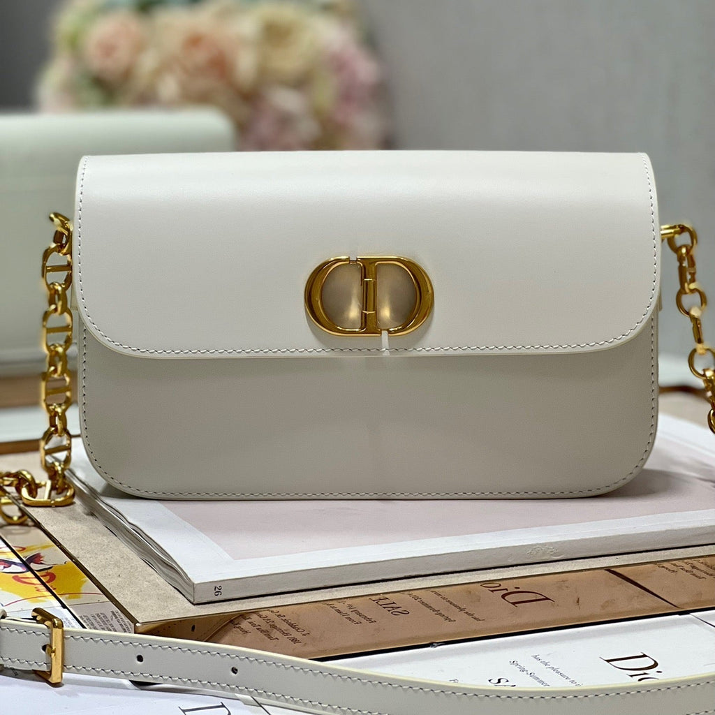 CD Montaigne Avenue Bag White Calfskin 336842