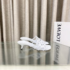 Loewe 25 Petal Anagram Slide 45mm White Sheepskin