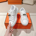 HM Day Sneakers White Panoplie Equestre Perforated Calfskin 577514