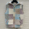 CC Hooded Vest Multicolor Polyester Acrylic Fibers Wool