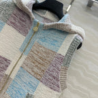 CC Hooded Vest Multicolor Polyester Acrylic Fibers Wool