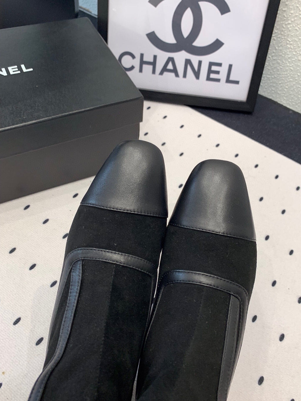 CC Ankel Boots 30mm Black Suede & Sheepskin 432507