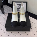 CC 24 Mold GHW Classic Ankle Boots 30mm Black White Sheepskin 432511