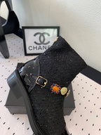 CC 24 Mold GHW Classic Ankle Boots 30mm Black Patent & Glitter 432514
