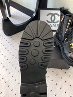 CC Split Toe Ankle Boot 40mm Black Sheepskin Rubber GHW 432515