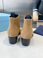 PRA classic pointed-toe boots beige suede