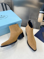 PRA classic pointed-toe boots beige suede