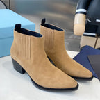PRA classic pointed-toe boots beige suede