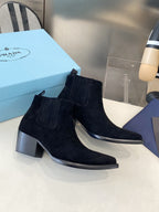 PRA classic pointed-toe boots black suede