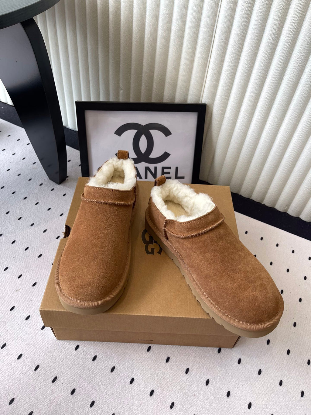 UGG Women Classic Micro Boots Tan Suede And Wool 514141